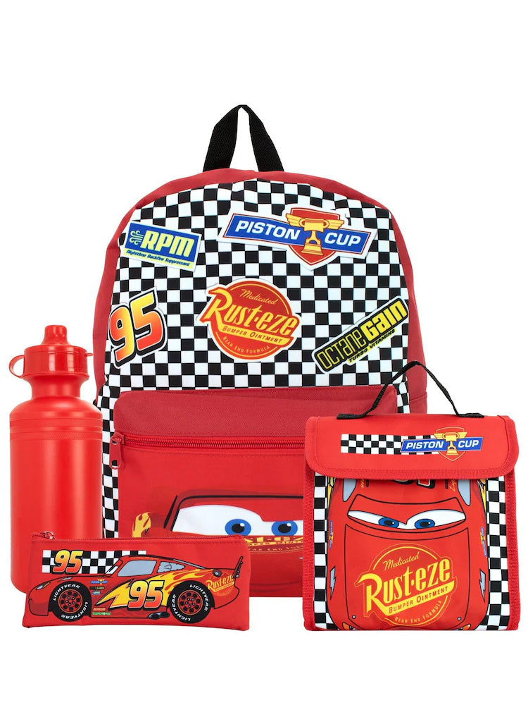 Character Cars 4 Pc Backpack Set