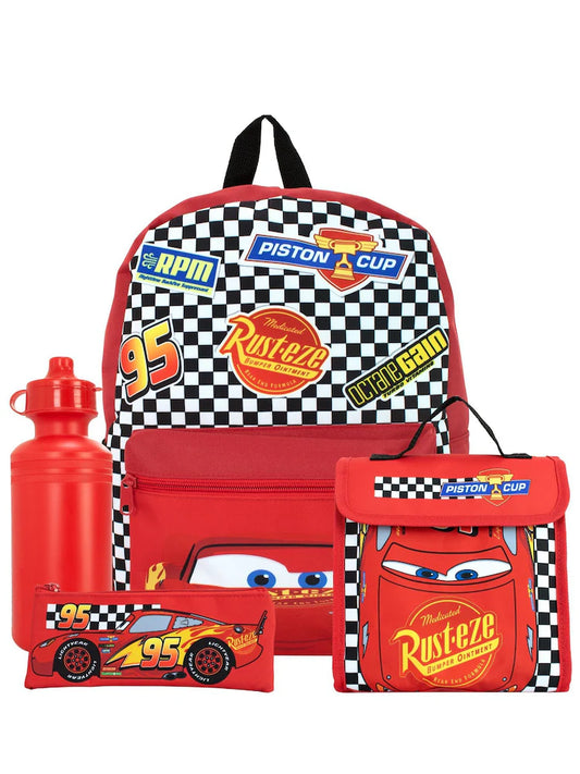 Character Cars 4 Pc Backpack Set