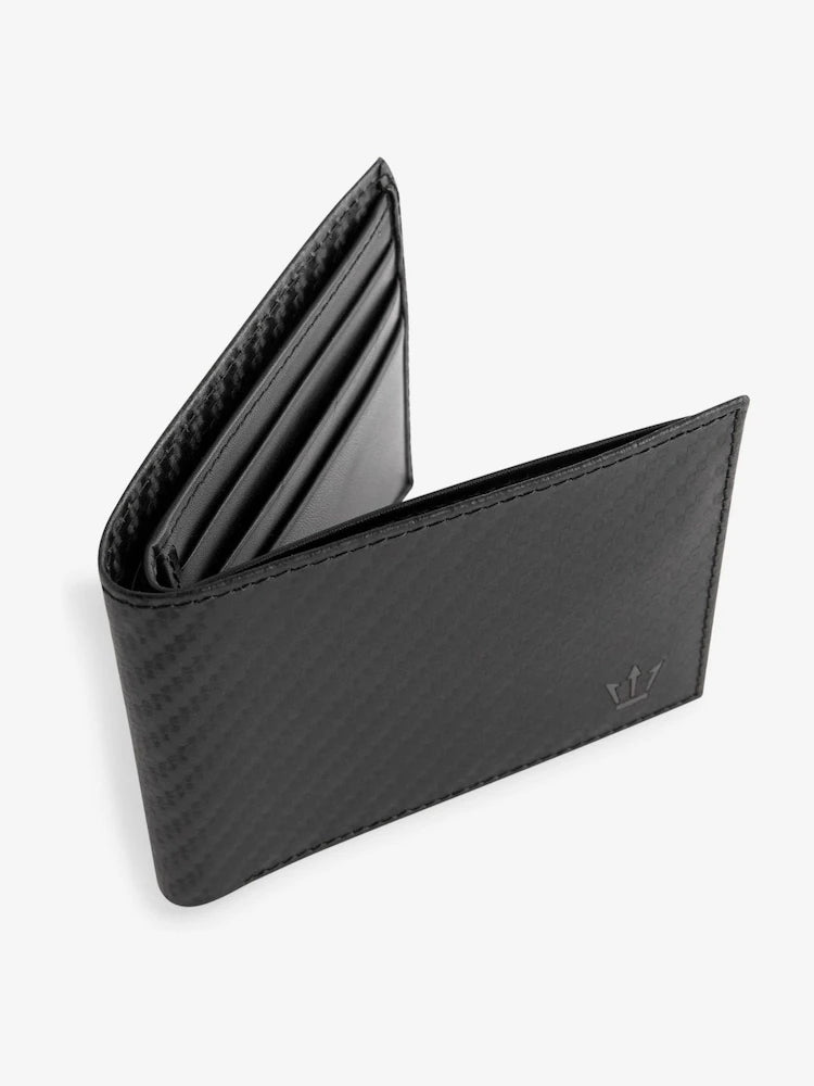Black - Two-tone jacquard leather wallet
