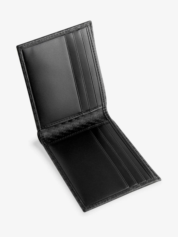 Black - Two-tone jacquard leather wallet
