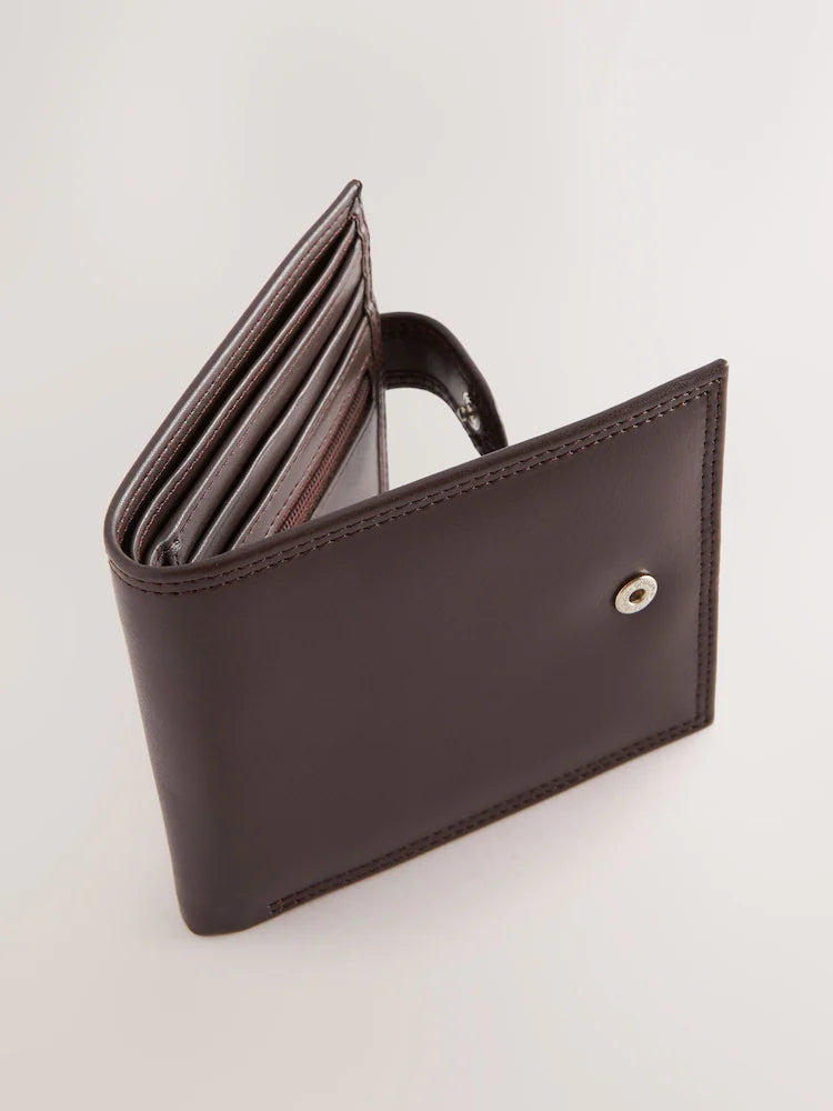 Brown - Wallet with snap closure