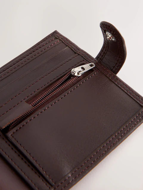 Brown - Wallet with snap closure