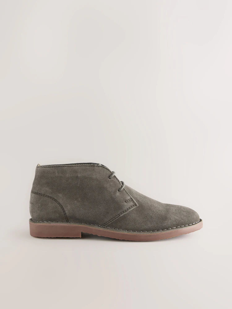 Hellgrau - Stiefel aus Wildleder