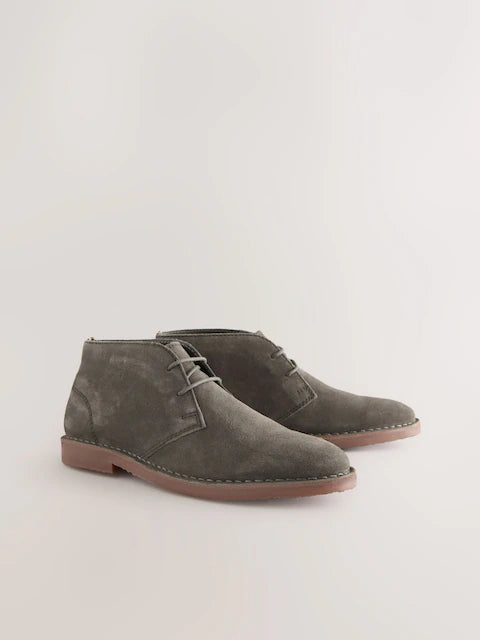 Hellgrau - Stiefel aus Wildleder