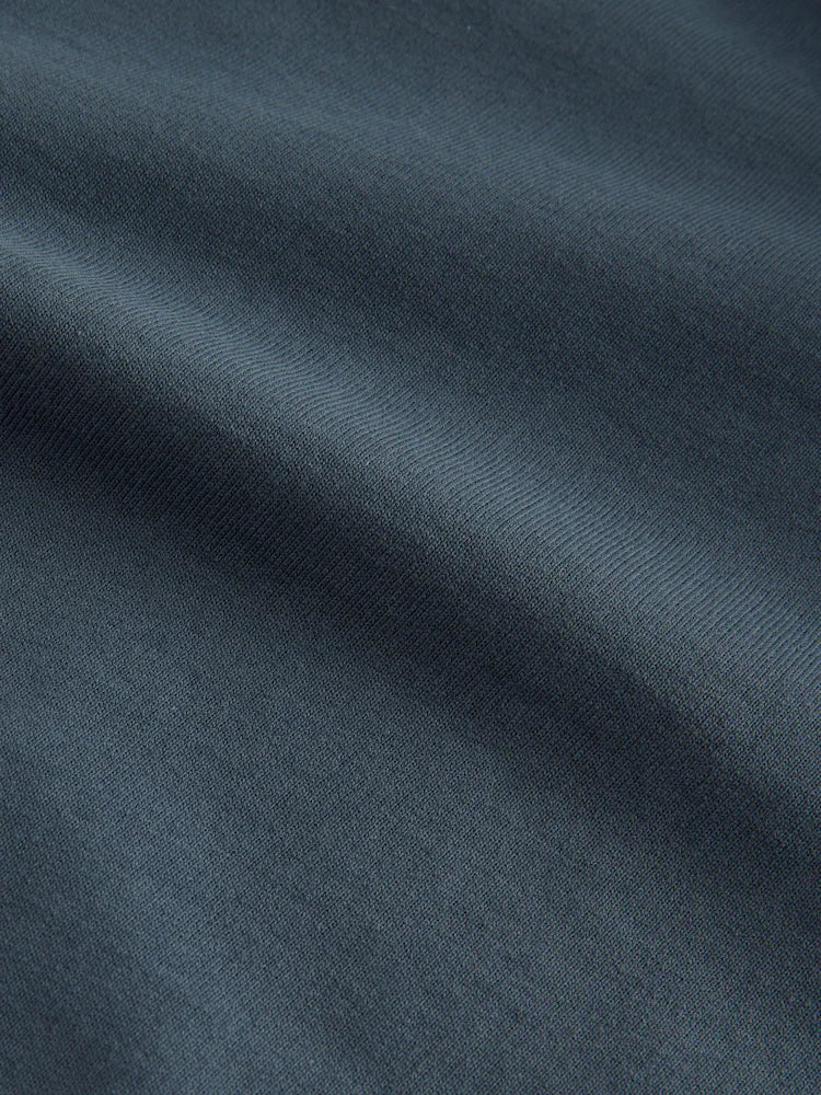 Petrol blue - Loopback hoodie with zipper