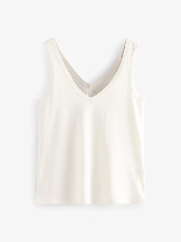 White/Black/Grey Melange - 3 Pack TENCEL™ Modal Slouch V-Neck Vests