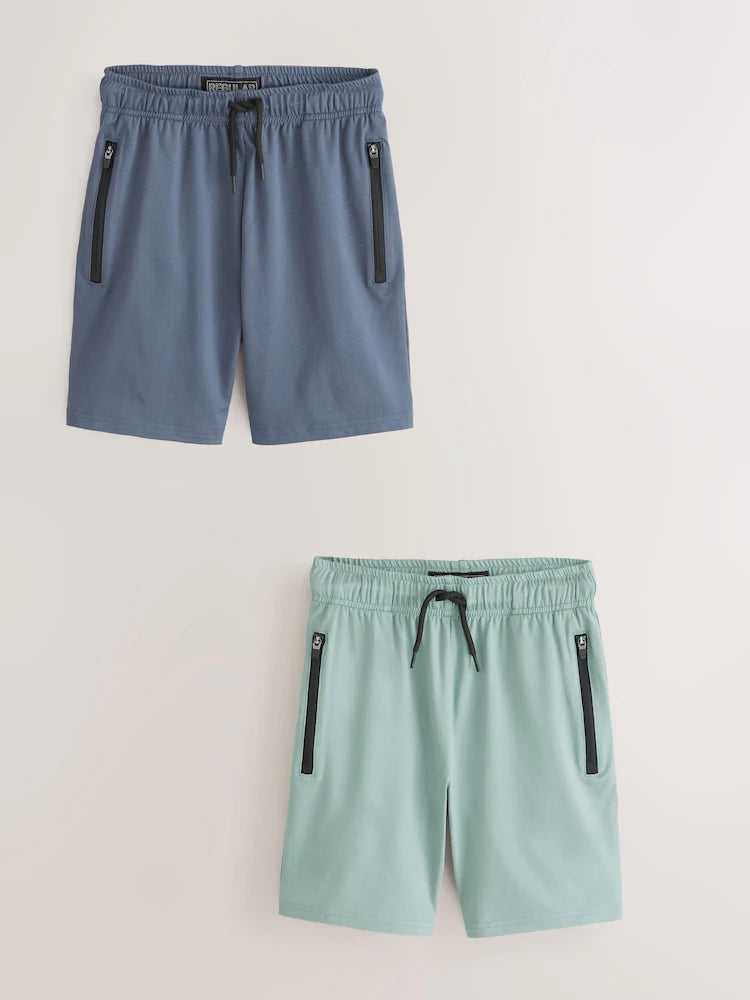 Grün & Blau - Leichte Sport-Shorts im 2er-Pack (3–17 J.)