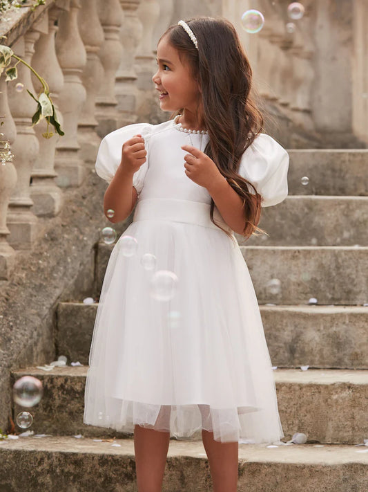 Lipsy – Flower girl dress with puff sleeves for special occasions (2–11 years)