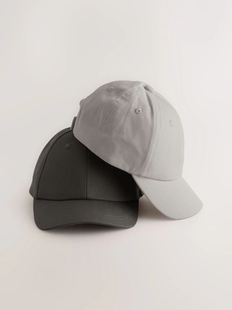 Grey/Anthracite - Baseball caps made from 100% cotton, 2-pack