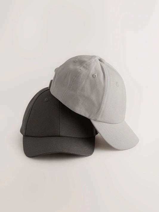 Grey/Anthracite - Baseball caps made from 100% cotton, 2-pack