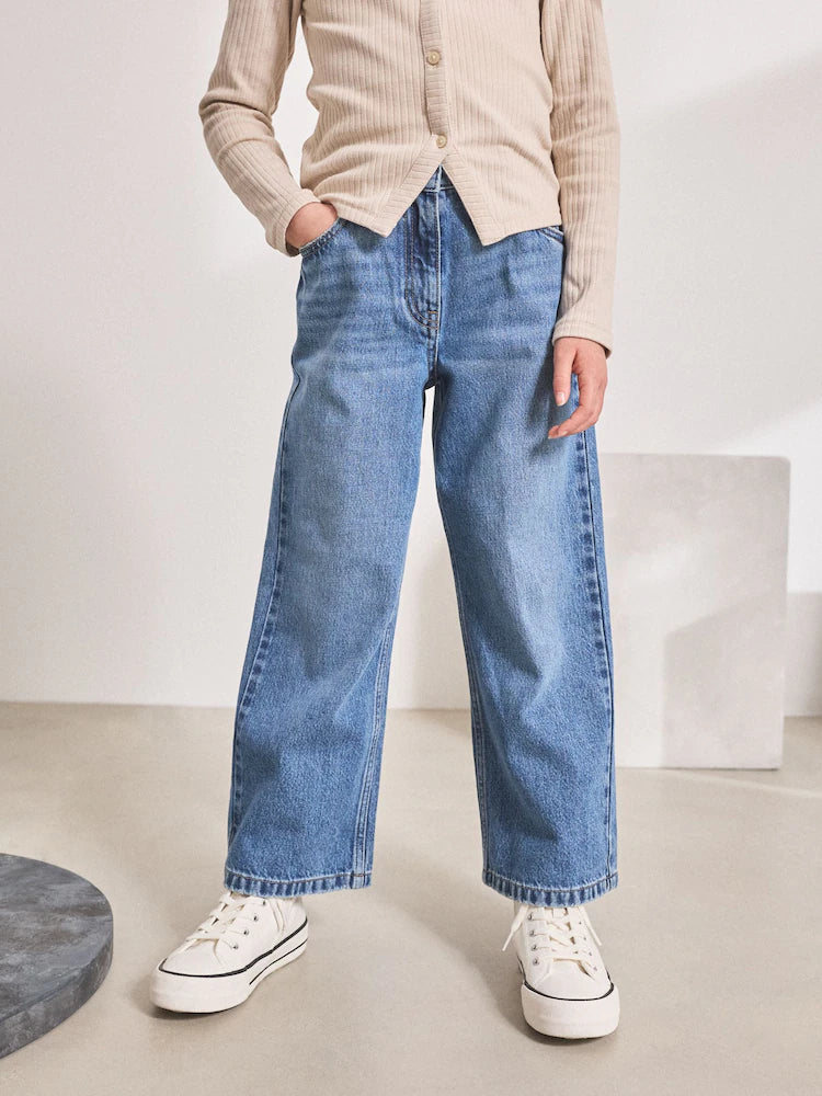 Medium denim blue - wide leg jeans (3-16 years)