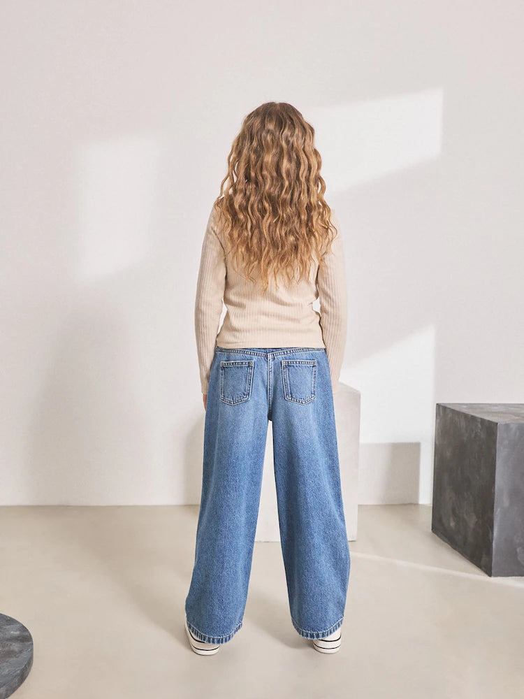 Medium denim blue - wide leg jeans (3-16 years)