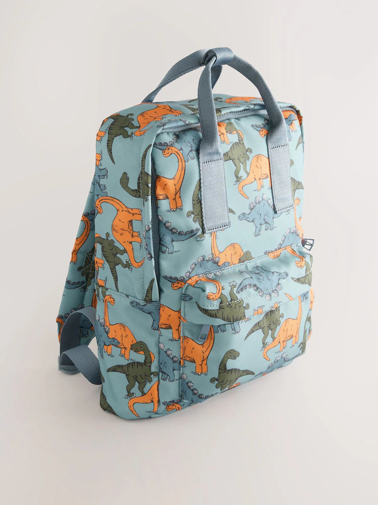 Dinosaur print, blue - backpacks