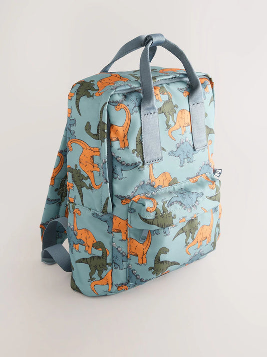 Dinosaur print, blue - backpacks