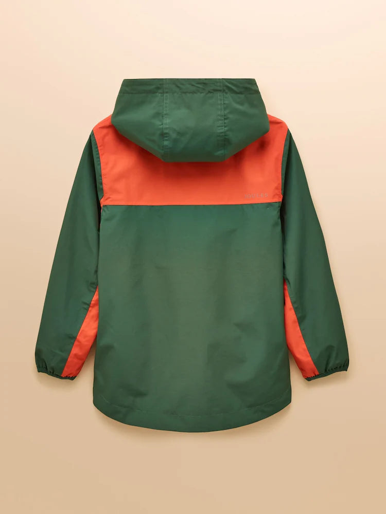 Green Colourblock - Joules Kids' Ayston waterproof raincoat with fleece lining for children