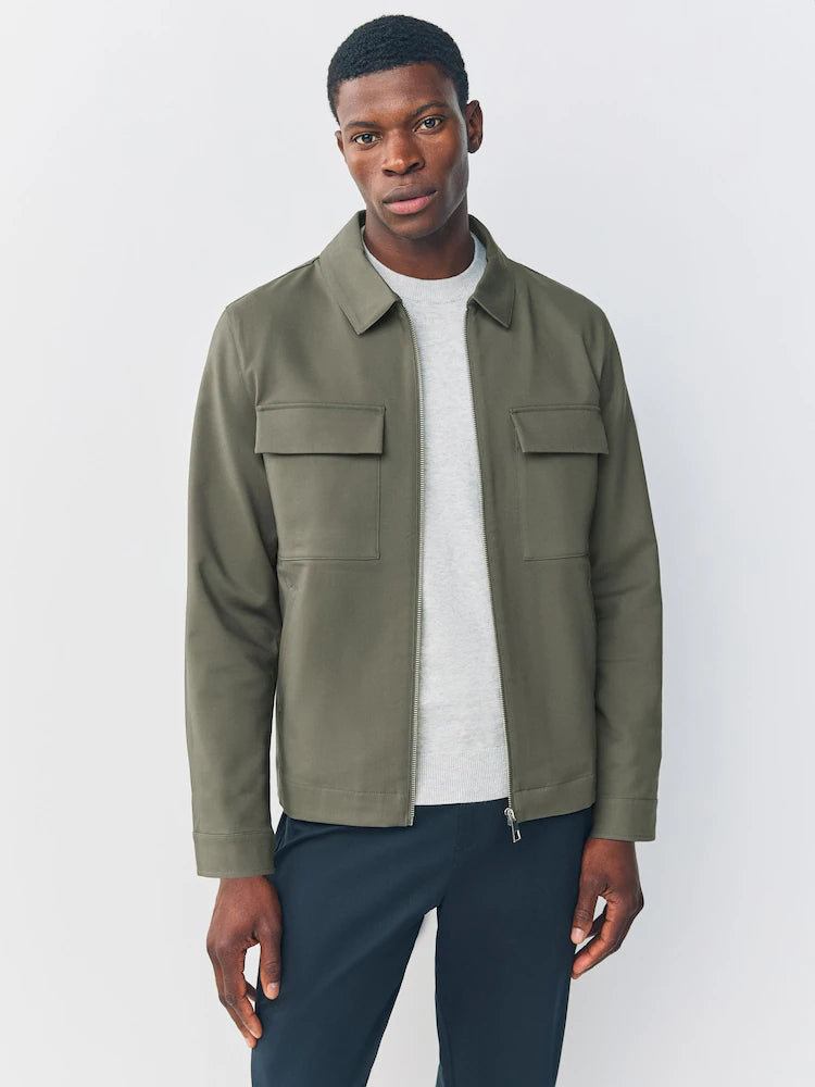 Khaki green - N. Premium Smart functional jacket with stretch
