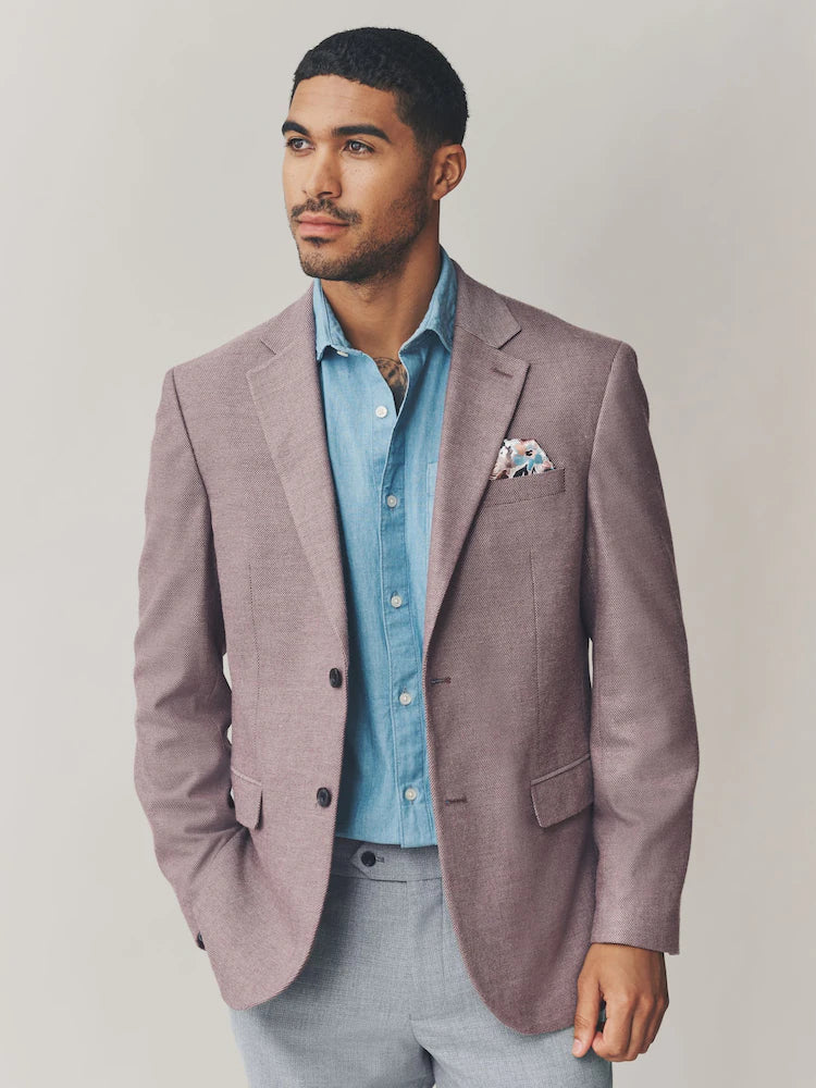 Pink - Slim Fit - Structured Elegant Blazer