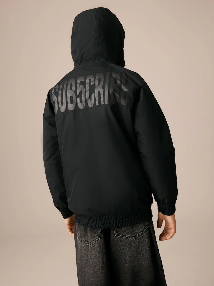 Black - Waterproof jacket with hood (3-17 years)