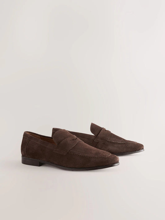 Brown - suede loafers