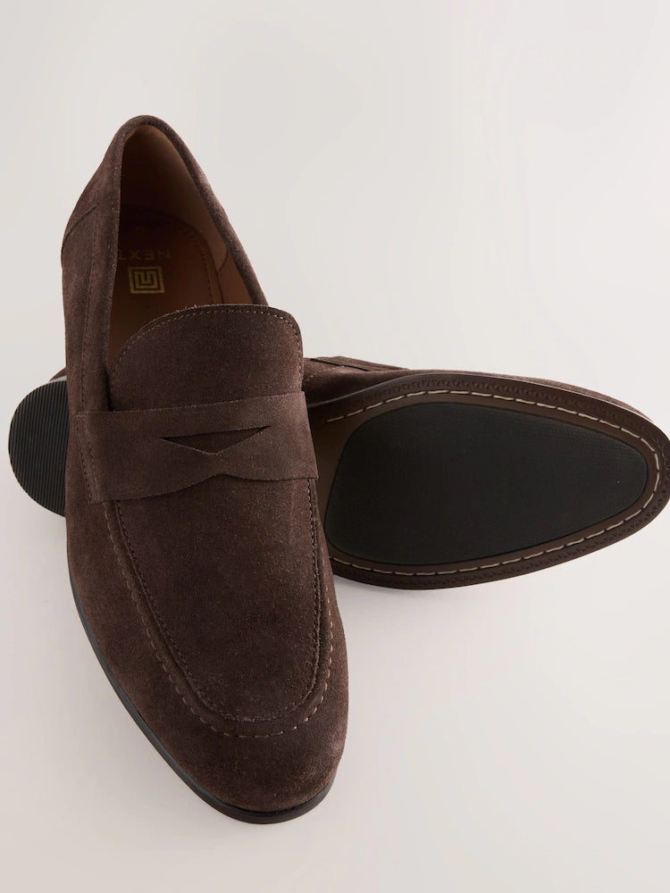Brown - suede loafers