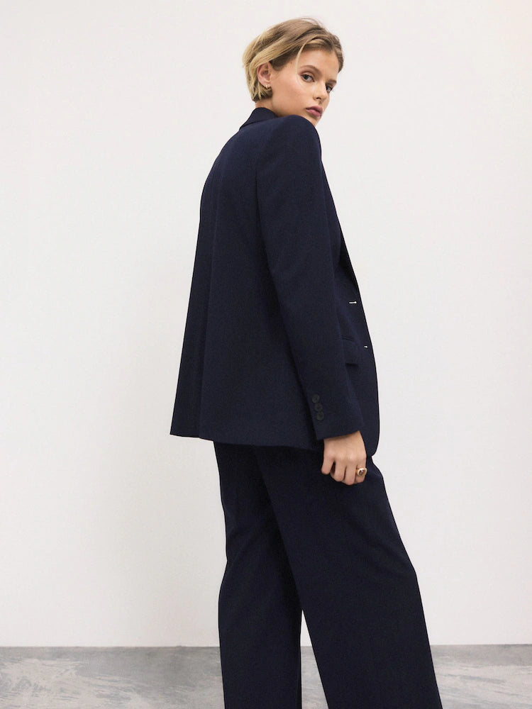 Navy blue/blue - Tailored single-breasted blazer