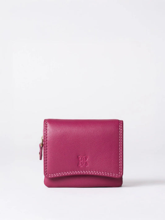 Preiselbeere - Lakeland Leather Kleiner Ledergeldbeutel mit Umschlagverschluss