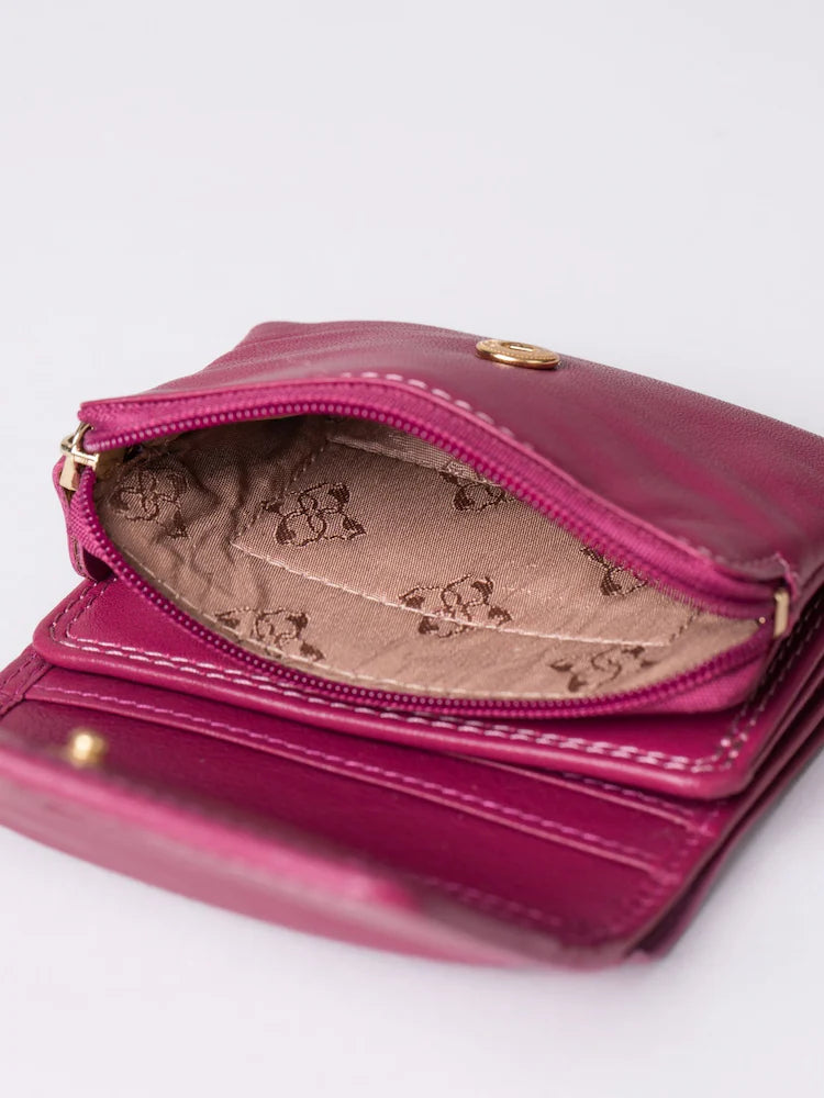 Preiselbeere - Lakeland Leather Kleiner Ledergeldbeutel mit Umschlagverschluss