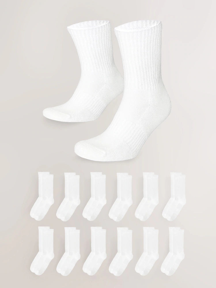 White - Essential sports socks in a 12-pack