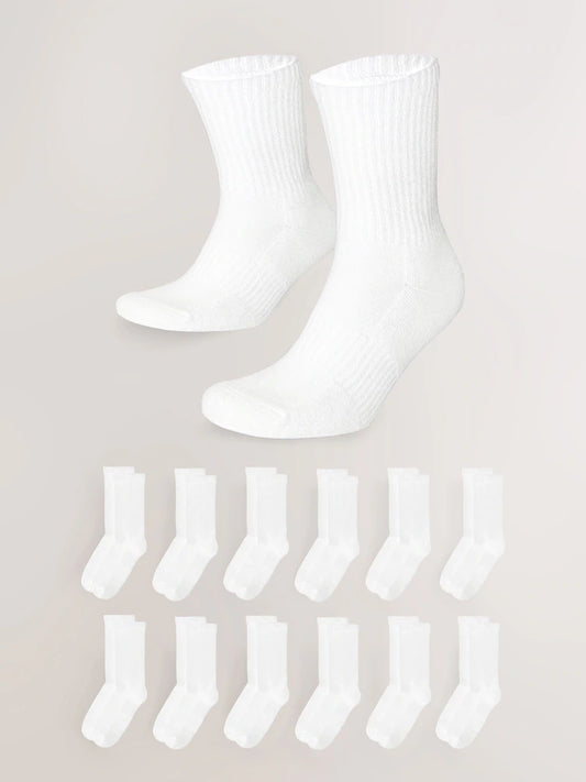 White - Essential sports socks in a 12-pack