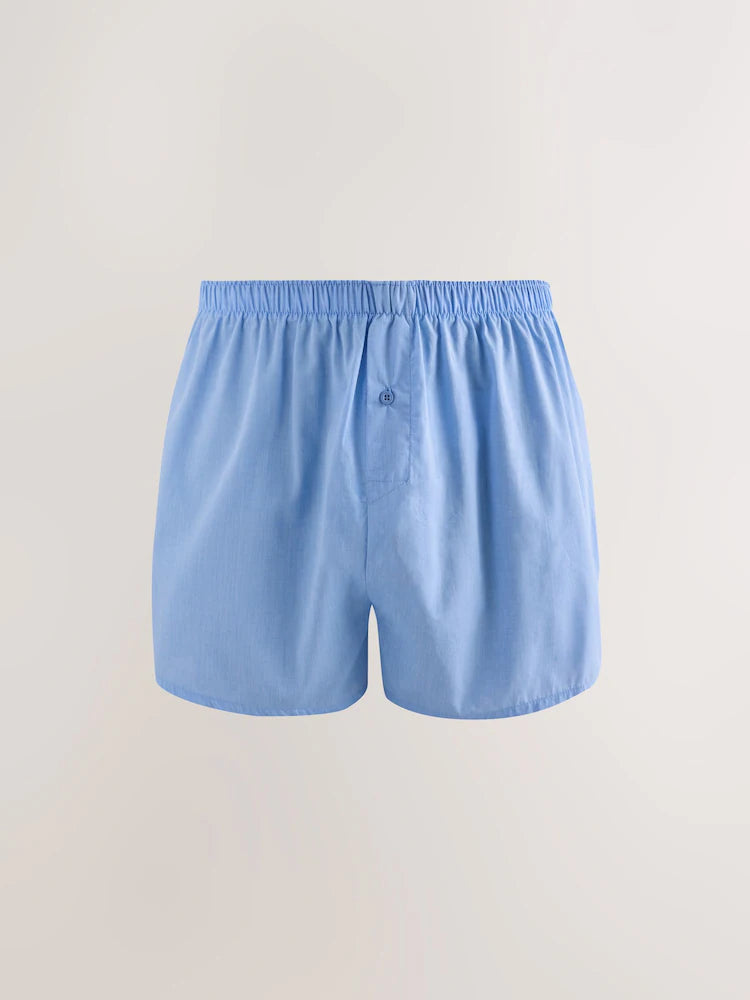 Blue, assorted patterns - 4-pack - Woven 100% Cotton Boxers