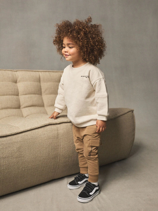 Ecru/Gebrochenes Weiss - Utility Sweatshirt und Super Skinny Jogginghose Set (3Monate -7Jahre)