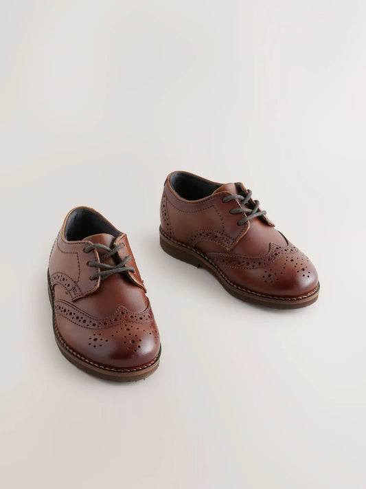 Light brown - Elegant leather brogues