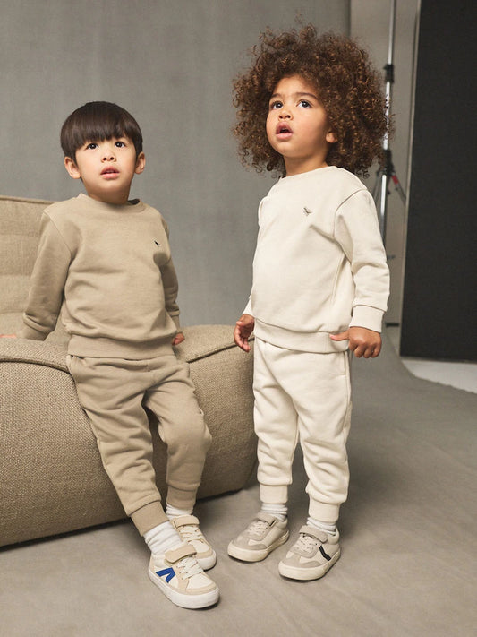 Off White/Cement Grey - Sweatshirt and Jogging Pants Set, 2-Pack (3M-7Y)