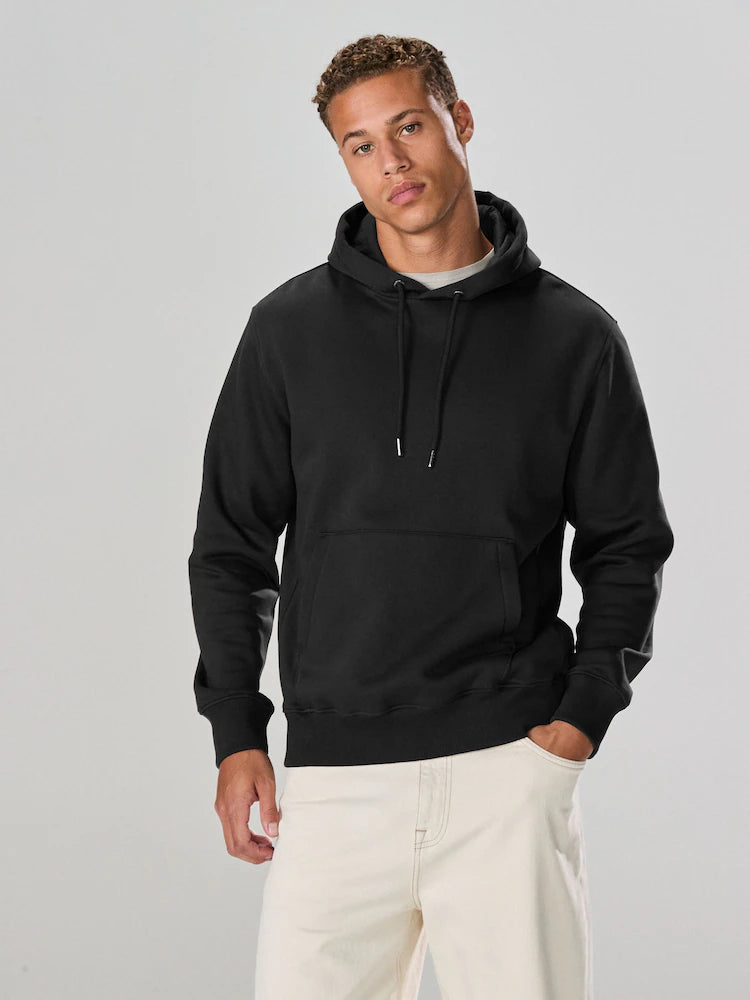Black - Regular fit - Hoodie made from heavy cotton jersey