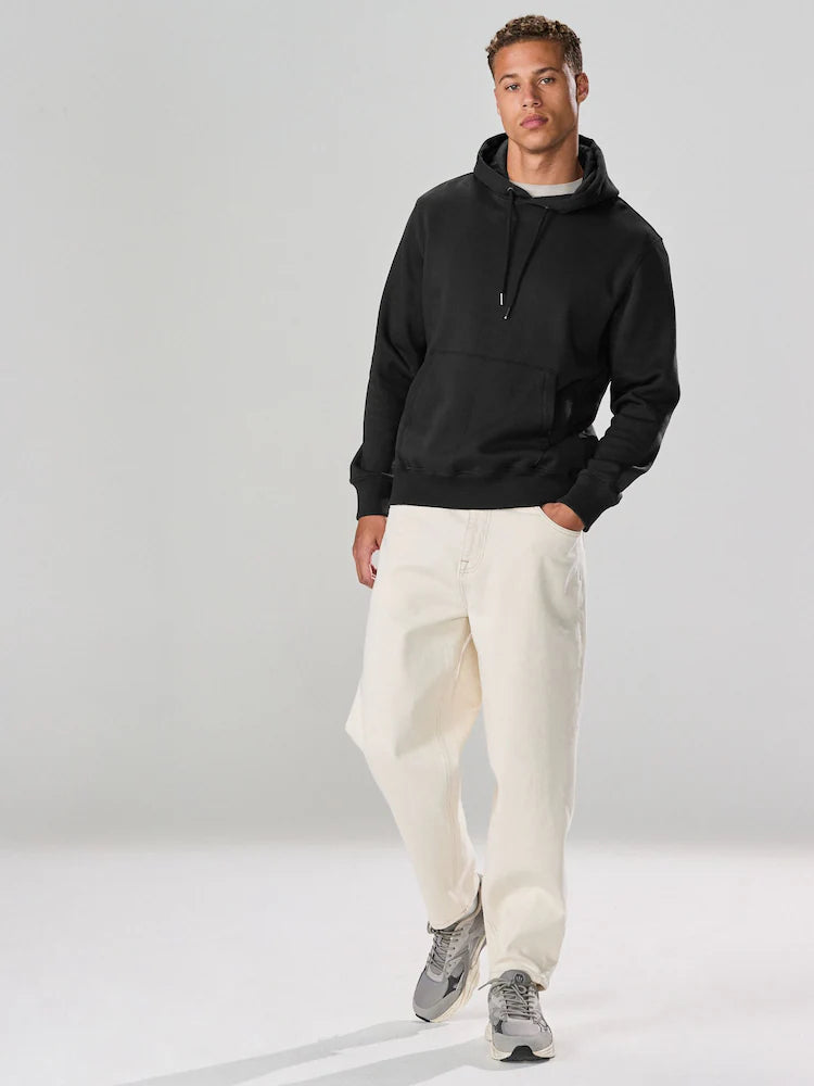 Black - Regular fit - Hoodie made from heavy cotton jersey