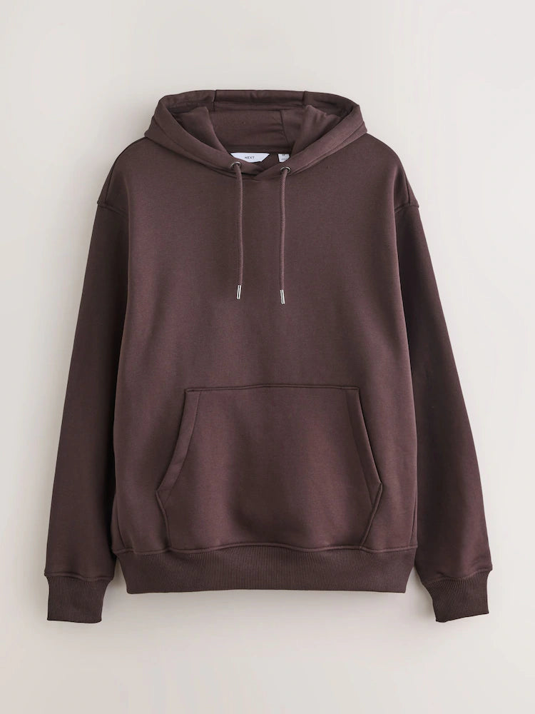 Chocolate brown - Regular fit - Heavyweight cotton jersey hoodie