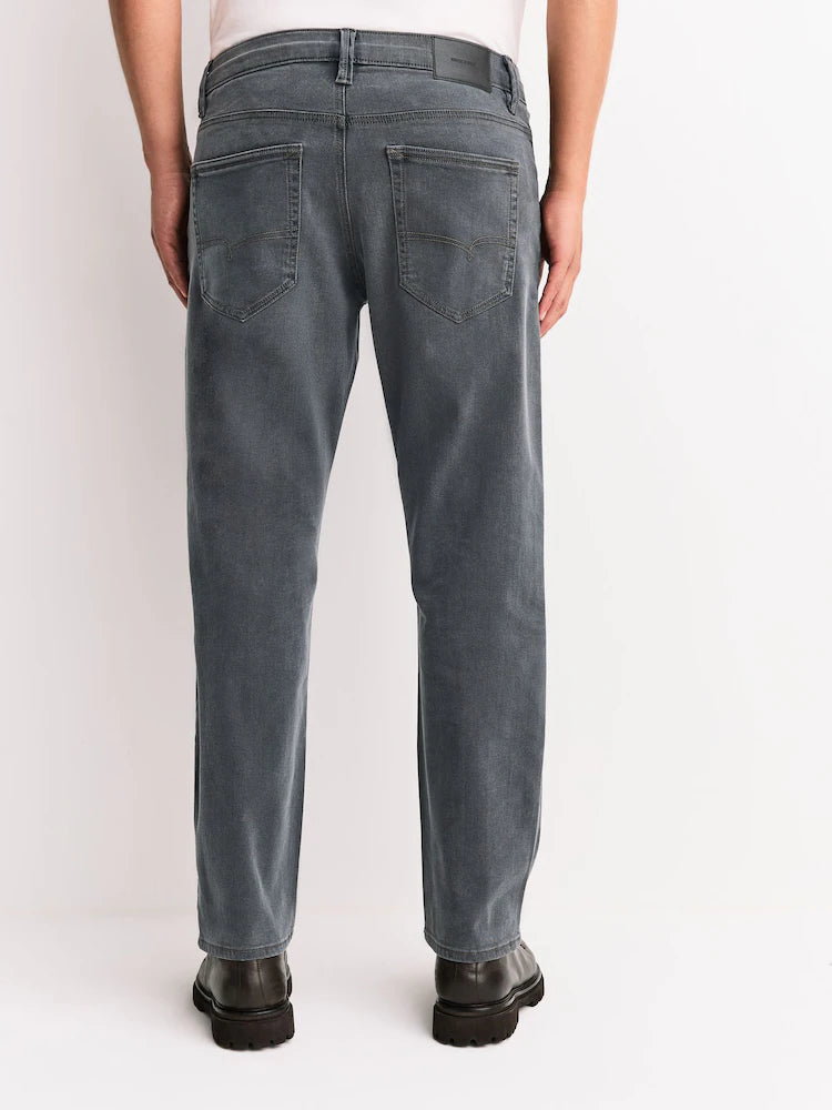 Grey - Straight Fit - Motionflex Jeans