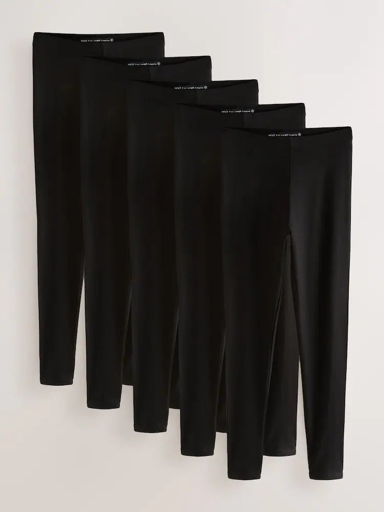 Black Long Leggings 5 Pack