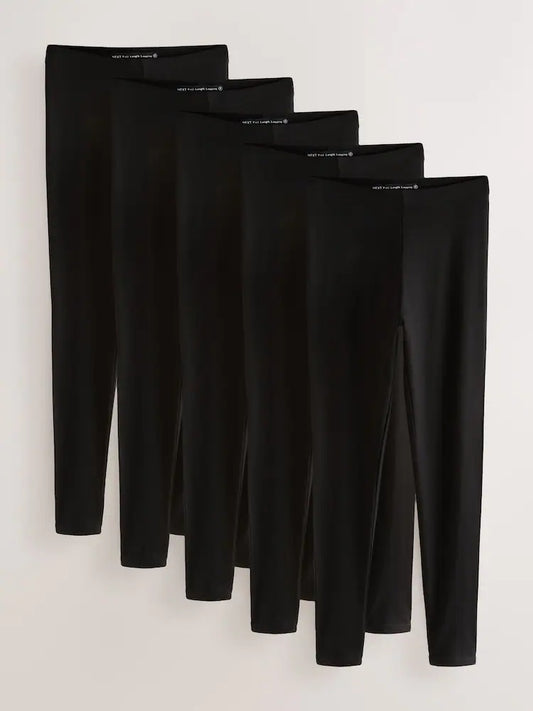 Black Long Leggings 5 Pack