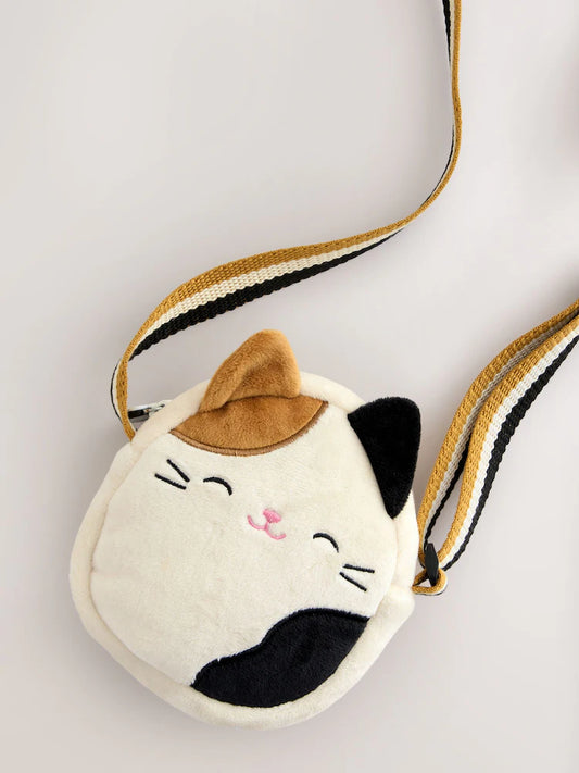 Brown/Cream - Squishmallow Cat Shoulder Bag