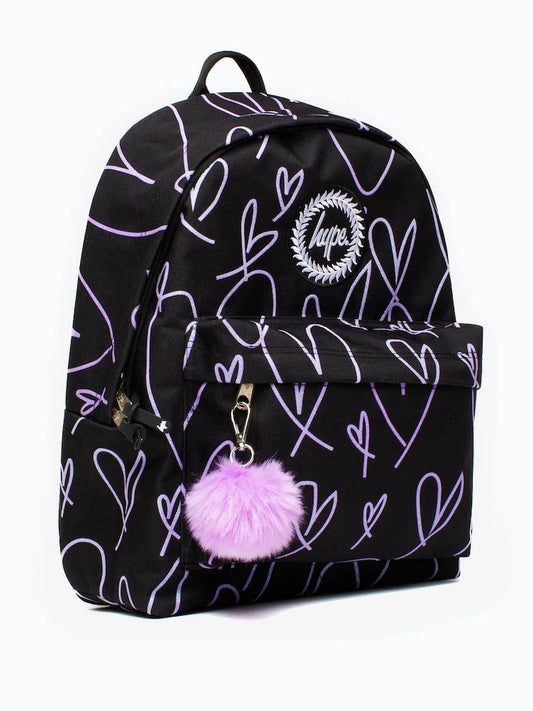Hype. Glitter Scribble Hearts Iconic Backpack