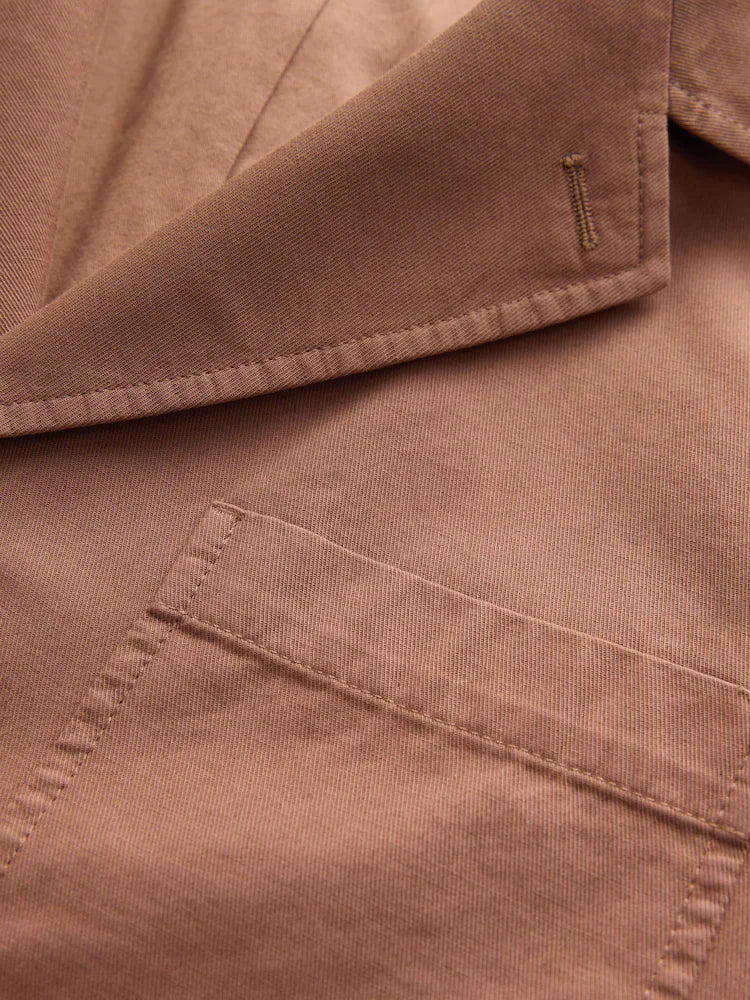 Hellbraun - Stückgefärbter Blazer mit Leinen