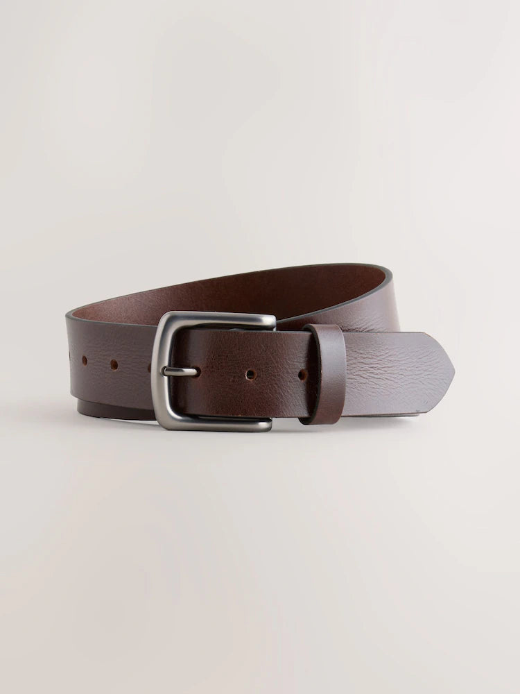 Chocolate brown - Casual leather belt