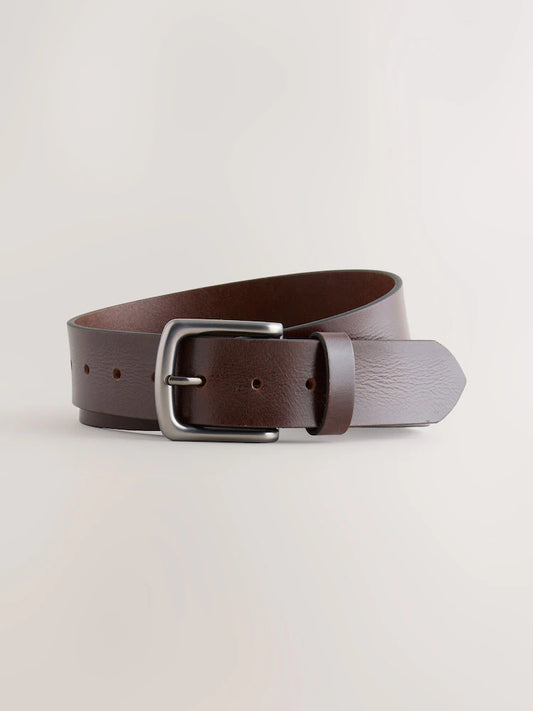 Chocolate brown - Casual leather belt