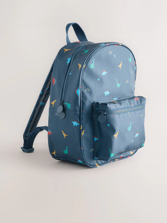 Navy blue dinosaurs with all-over print - backpacks