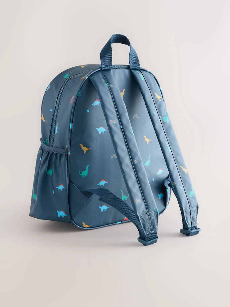Navy blue dinosaurs with all-over print - backpacks