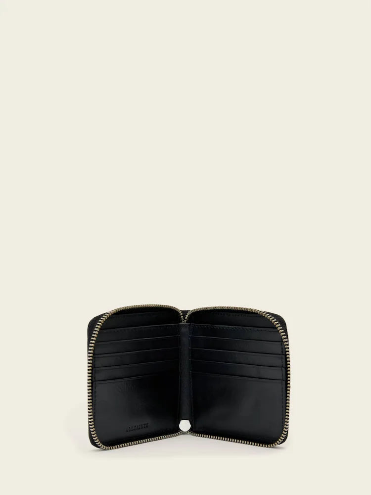 Black AllSaints Arlo Zip Wallet