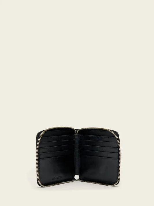 Black AllSaints Arlo Zip Wallet