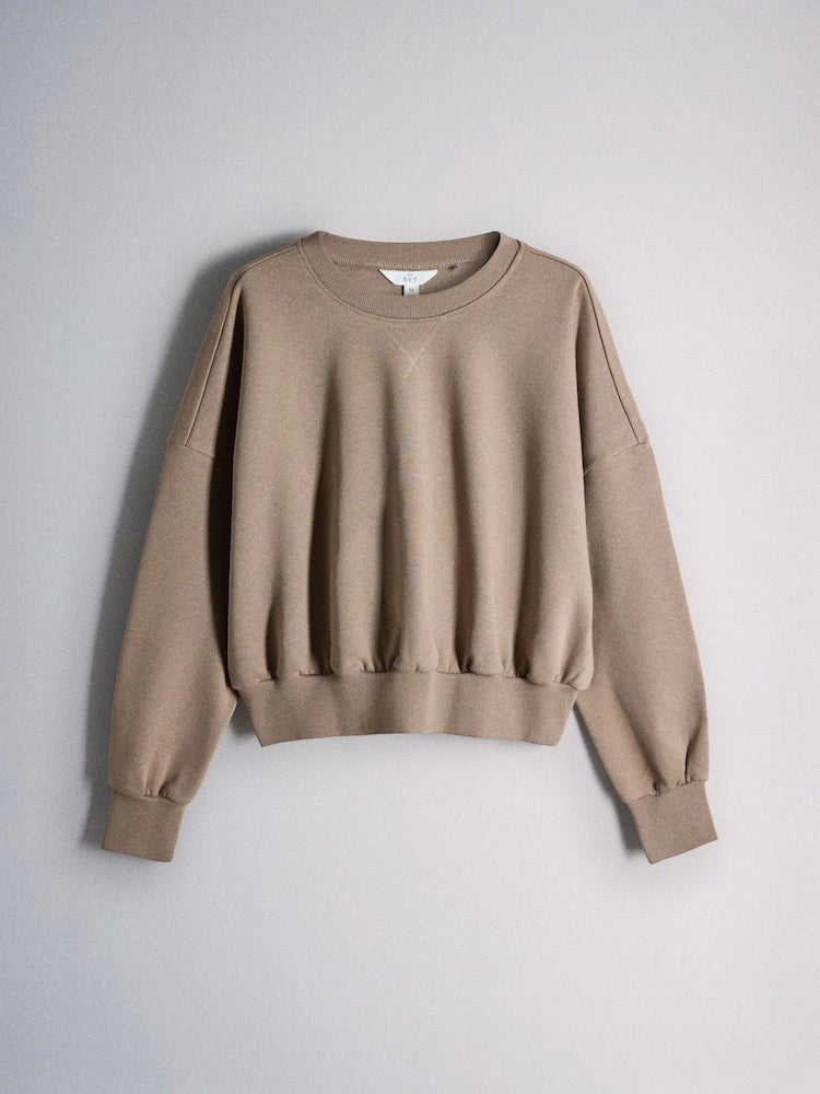 The Set Dropped Shoulder Crew Neck Sweat Tops 3 Pack