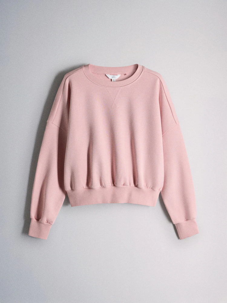 The Set Dropped Shoulder Crew Neck Sweat Tops 3 Pack
